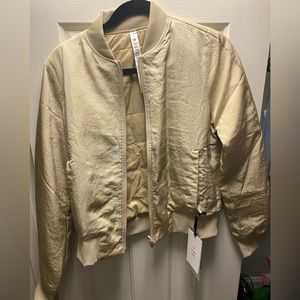 Lululemon bomber tan jacket new with tags size 6